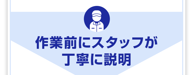 作業前にスタッフが丁寧に説明